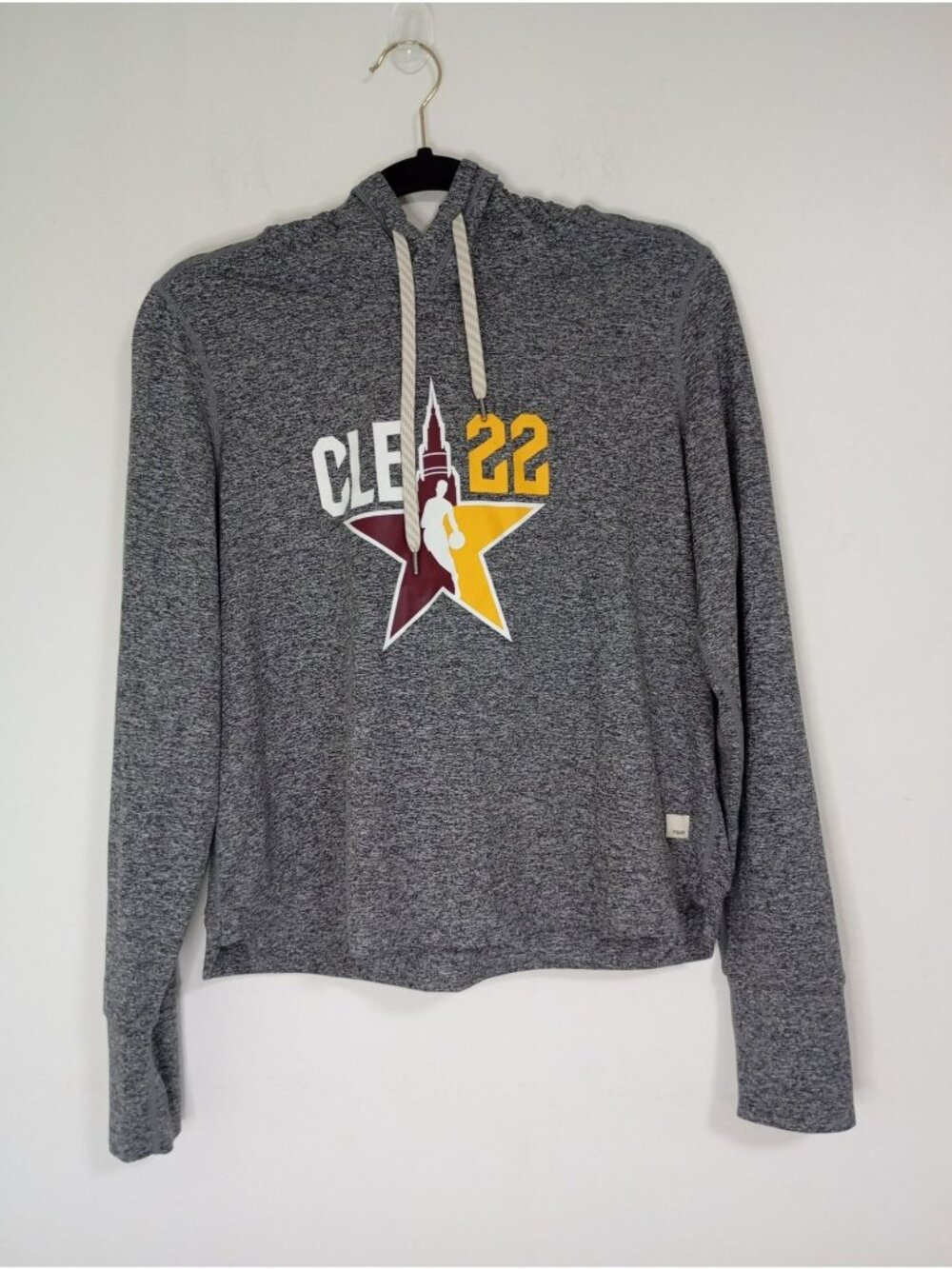Vuori CLE 22 Hoodie Drawstrings Heather Gray Soft Knit Fabric Mens Medium